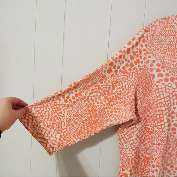 Ruby Rd. Orange and White Patterned Blouse - Picture 4 of 6